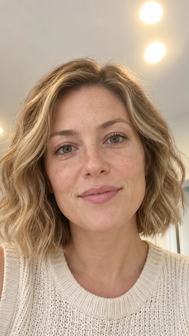 an adult white woman in her thirties in an indoor setting speaks to camera with empty hands.