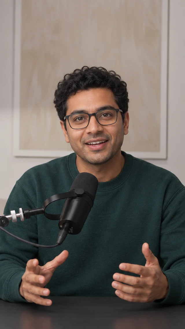 Presenter portrait in a bright home setting