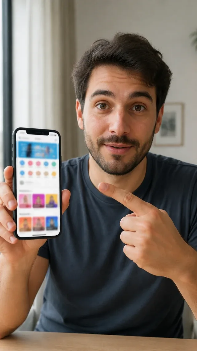 He turns the phone to the camera: sticky notes and three apps collapse into one tidy screen as he scrolls his new setup.