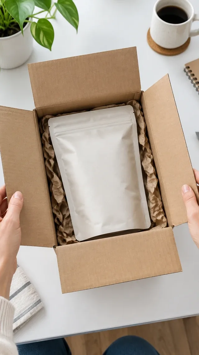 On her living-room table she slices open a sealed shipping box she has waited all week for and lifts the first item out.