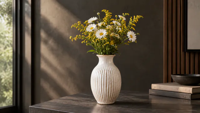 Vase on a dark editorial background