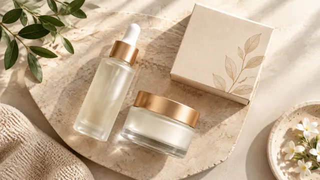 Top view of the complete skincare bundle