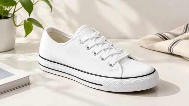 White canvas sneaker color option