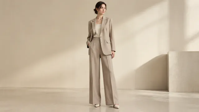 Full fashion look in a studio