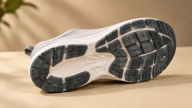 Sole and tread detail of the running shoe