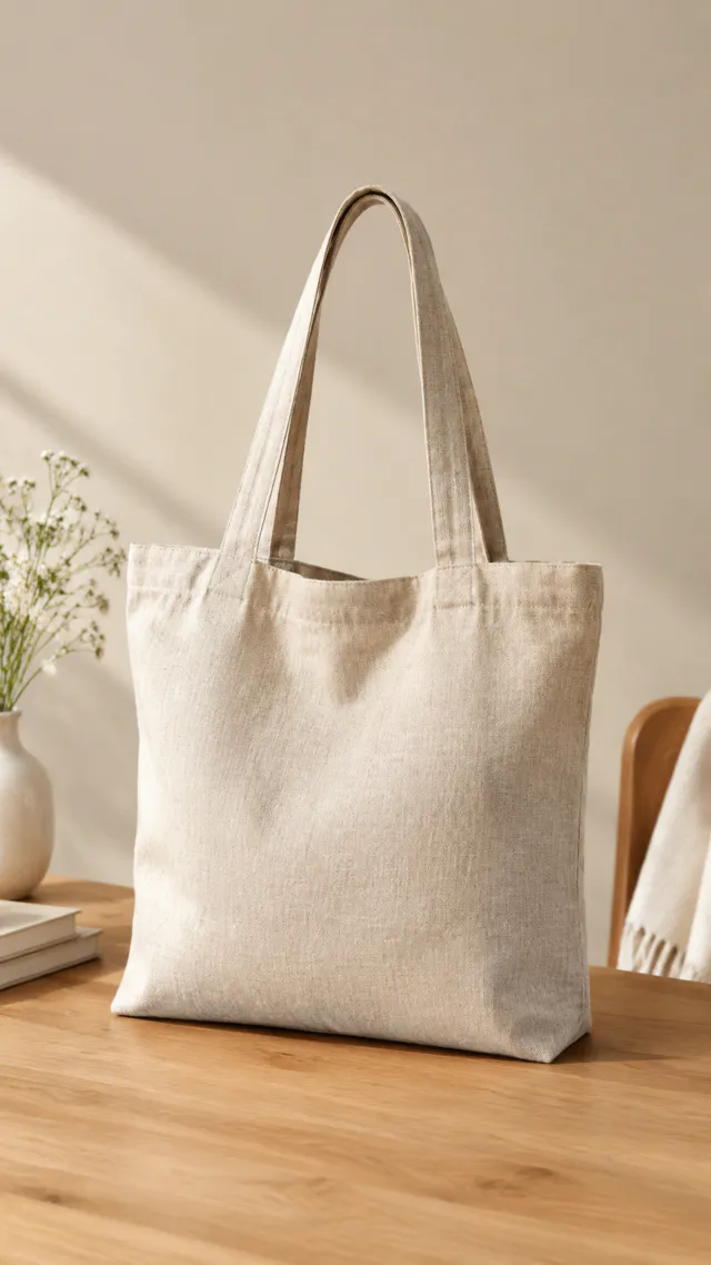 Linen tote bag as the starting photo
