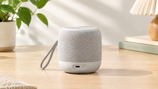 Rear view of the wireless speaker showing its plain connection area