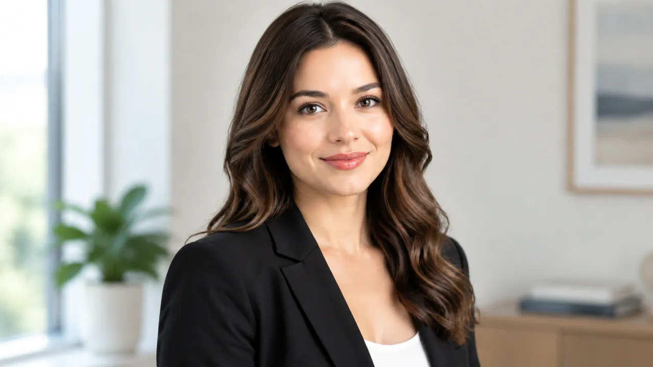 Polished professional headshot of an adult against a clean neutral background