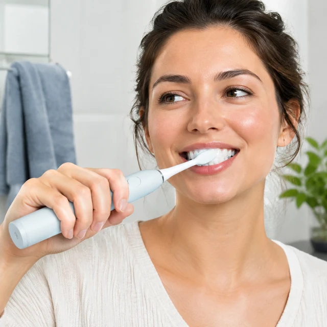 Brush with an electric toothbrush