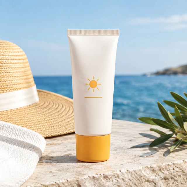 Sunscreen bottle with full silhouette