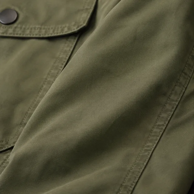 Close-up of the field jacket's fabric texture.