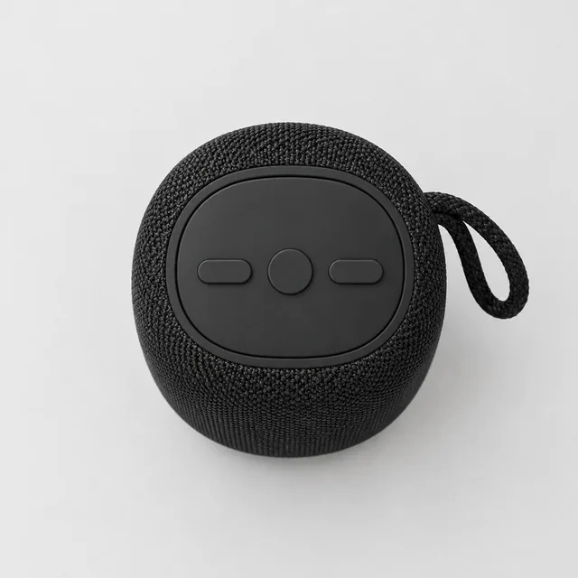 Top-down view of the portable speaker's control buttons.