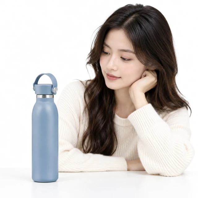 Insulated bottle on a pure white background