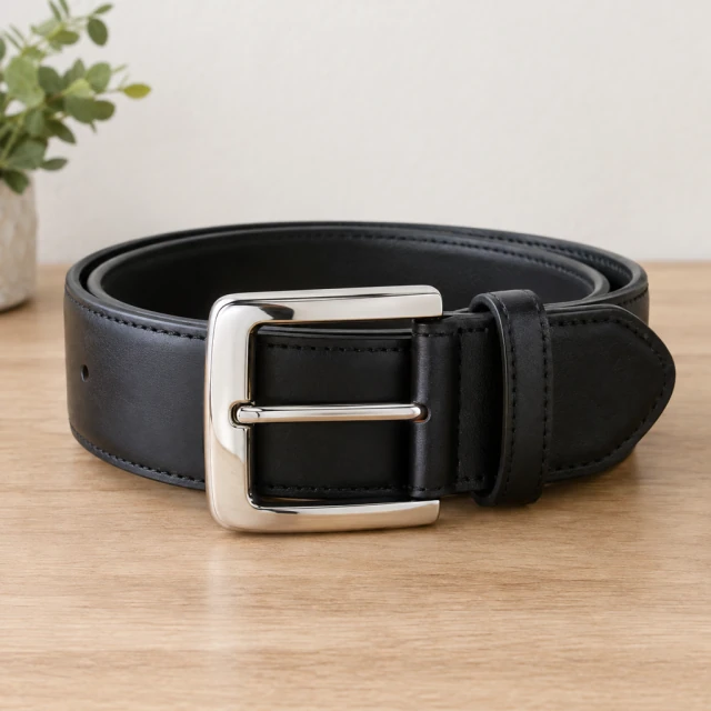 Polished belt buckle under soft light