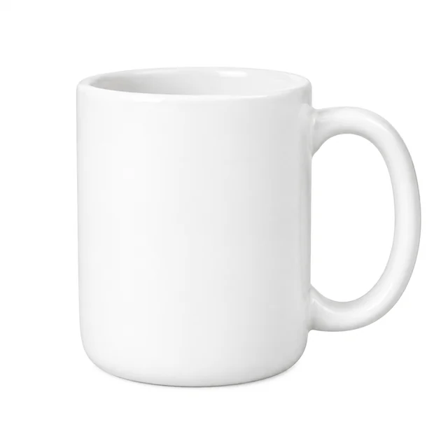 Plain white ceramic mug centered on a clean white main-image background.
