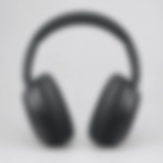 Over-ear headphones softened by blur.
