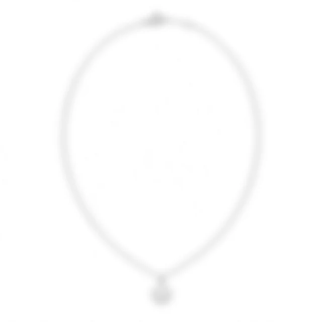 Silver chain necklace and round pendant heavily softened by blur on white.