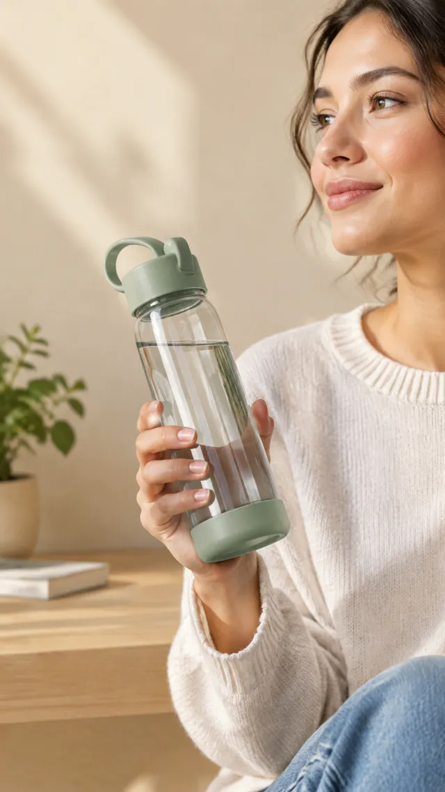 Reusable water bottle as the starting photo