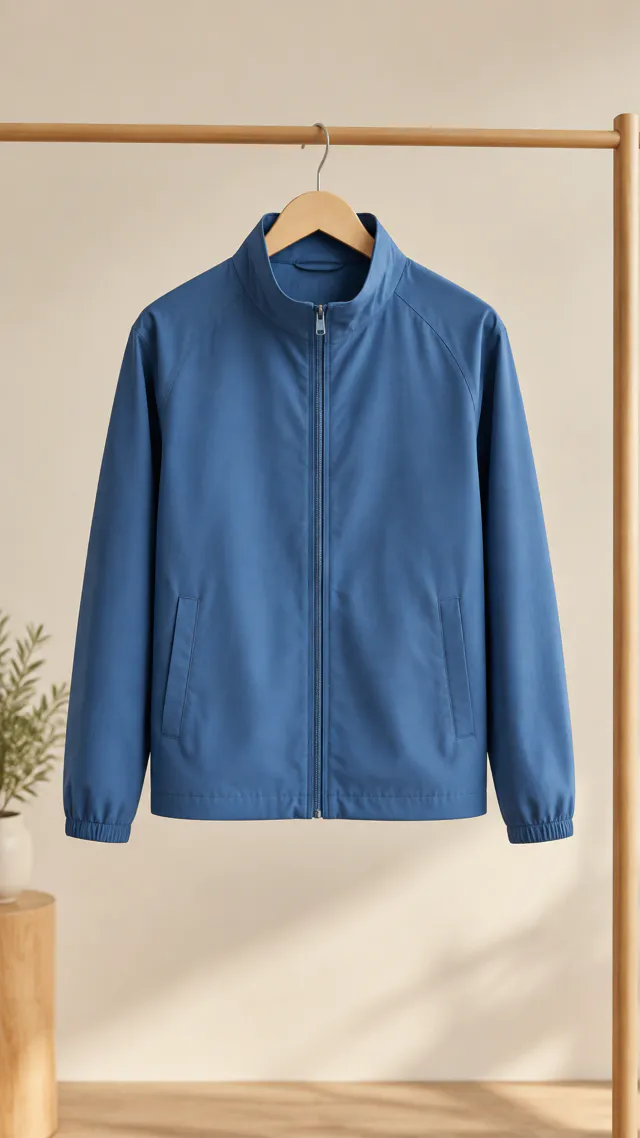 Plain blue jacket as the starting photo